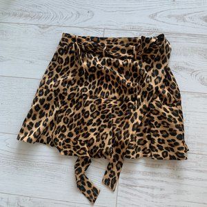 Zara leopard print mini skort / skirt